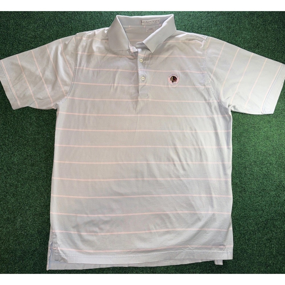Martin Golf Polo Men's Large Sunnehanna 1923 Logo Gray Pink 100% Pima Cotton